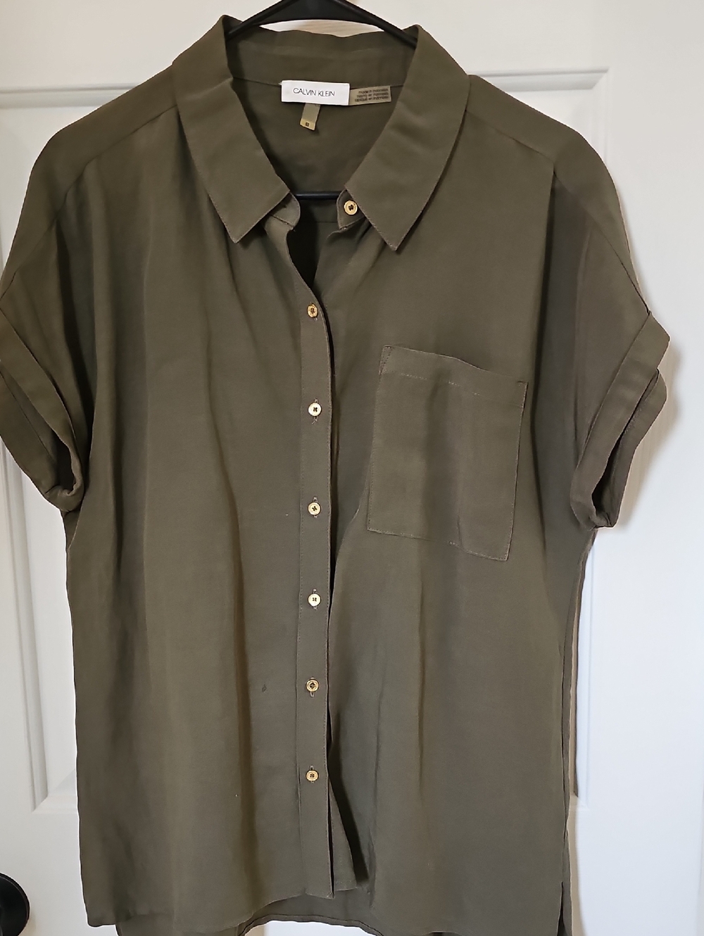 Calvin Klein Olive Utility Button-Down Shirt